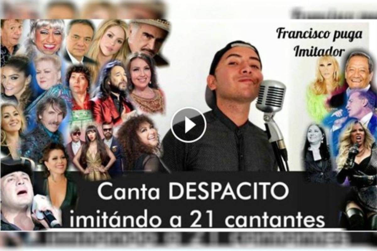 Fernando logró imitar la voz de estos artistas mientras cantaba 'Despacito'. Foto captura