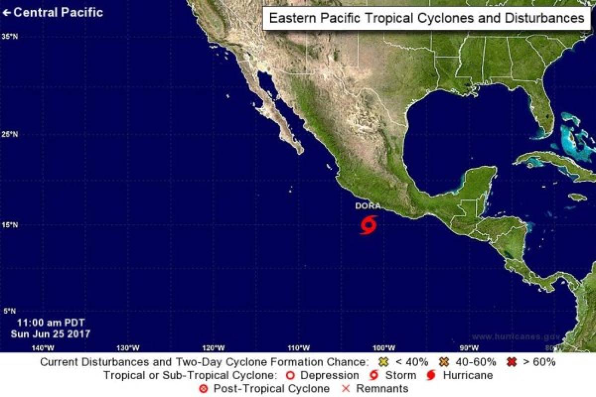 Tormenta tropical Dora se forma frente a costa de México