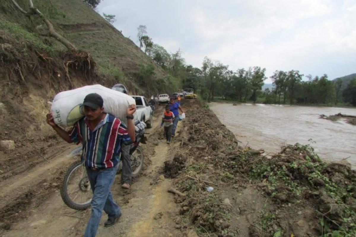 Incomunicados Olancho y El Paraíso por las lluvias del fin de semana