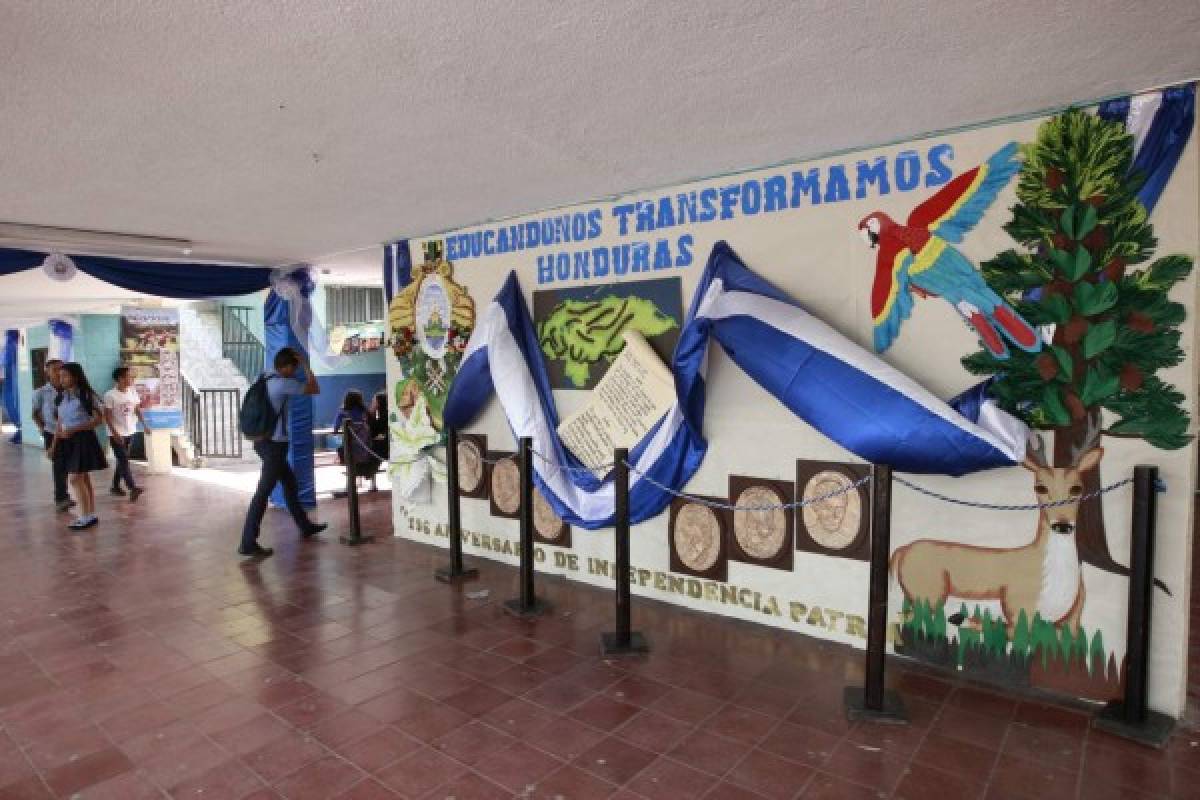 Murales cívicos adornan las paredes de los centros escolares de la capital de Honduras