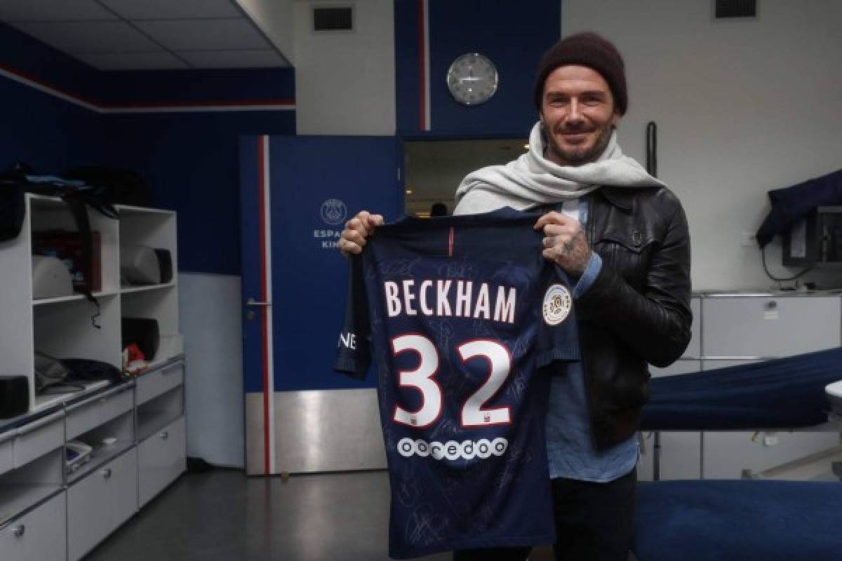 Beckham visita a sus antiguos compañeros del PSG