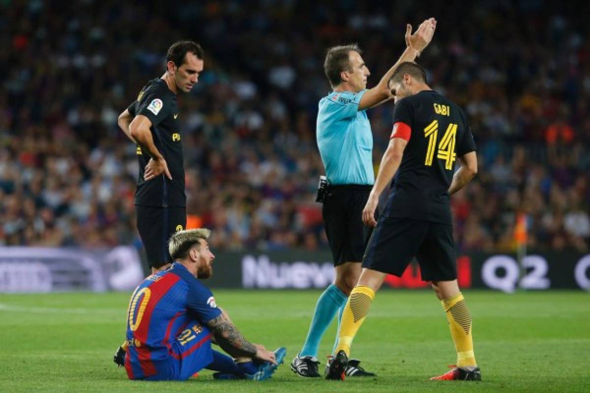 Messi es sustituido por lesión ante el Atlético