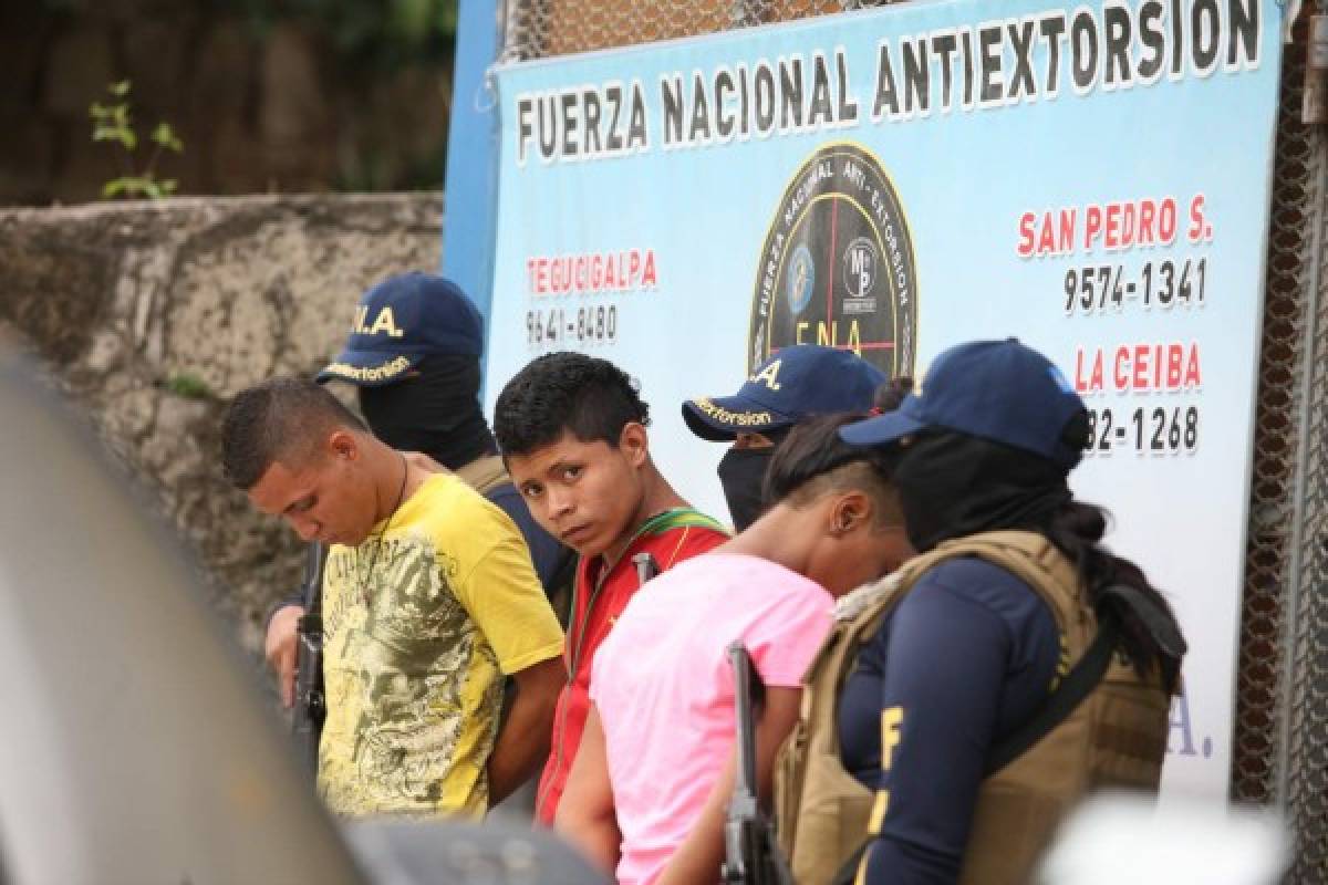 Capturan tres extorsionadores en Tegucigalpa