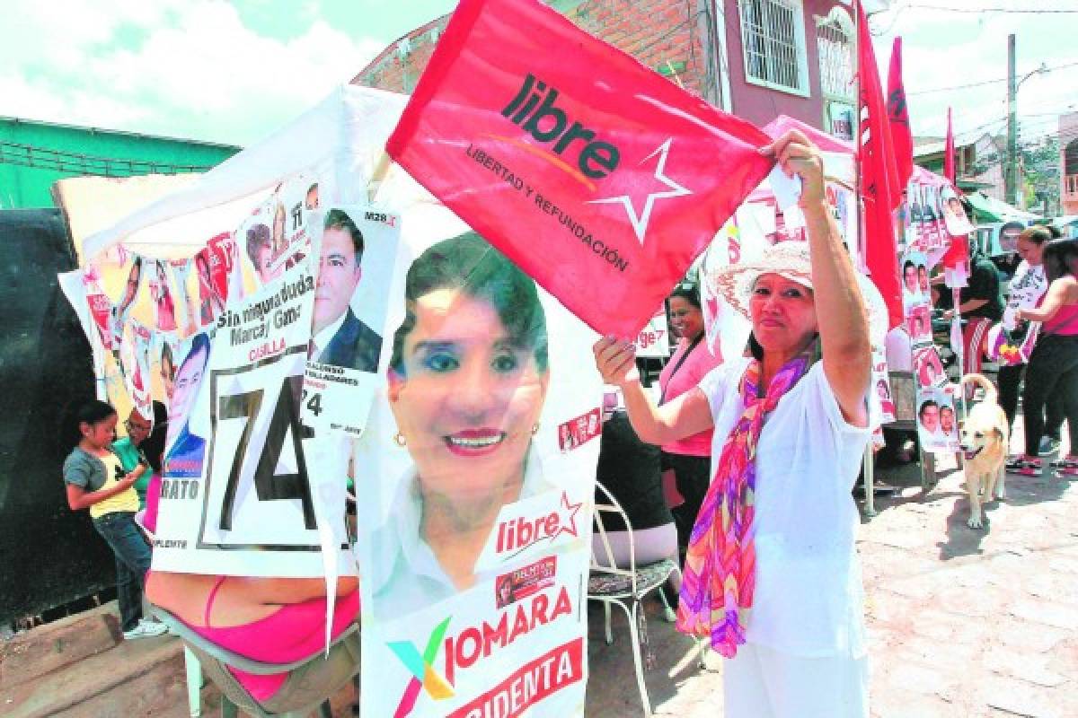 Una celebración rojinegra en centros del partido Libre