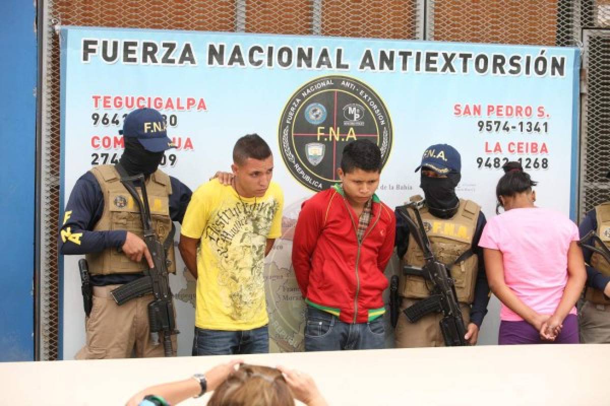 Capturan tres extorsionadores en Tegucigalpa