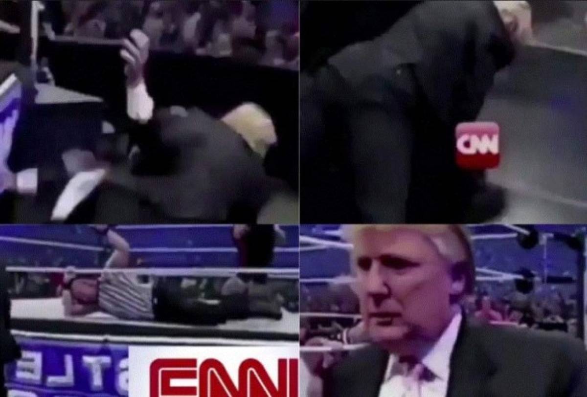 Trump tuitea video editado donde simula que golpea a CNN