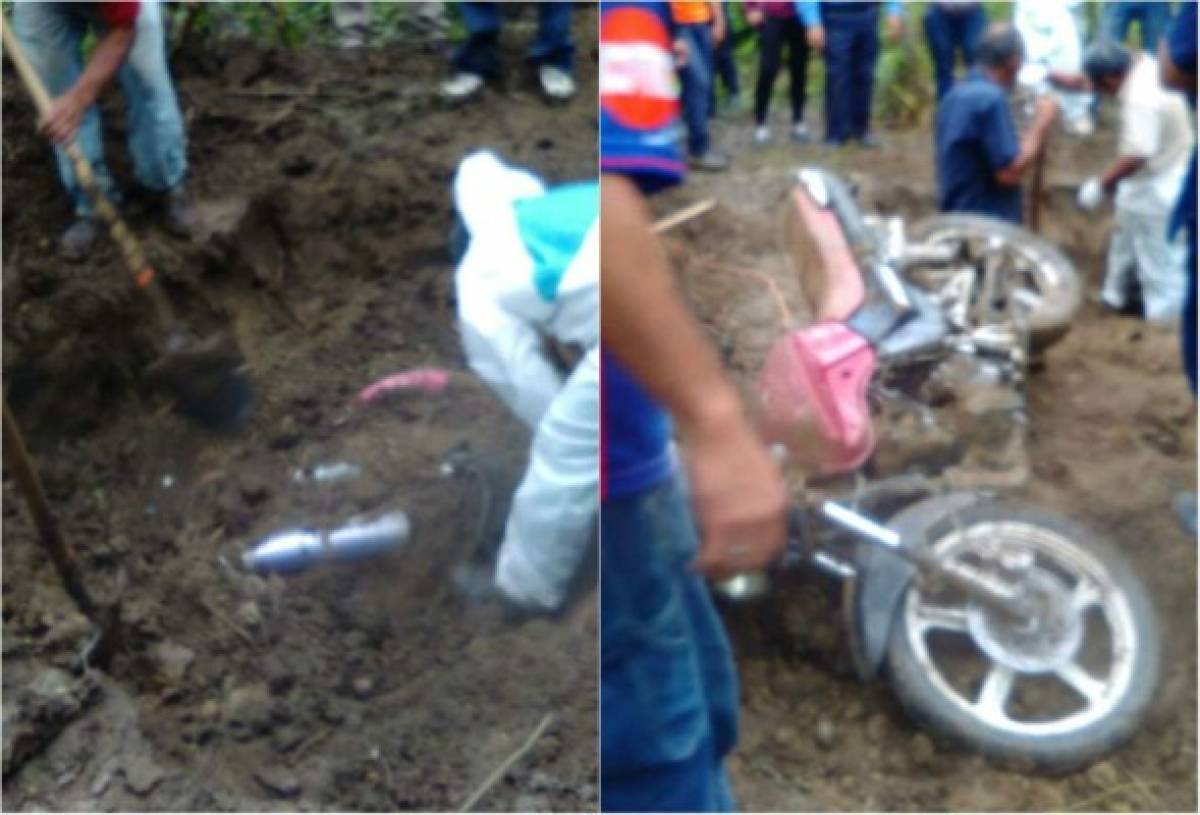 Honduras: Maleantes enterraron a un hombre junto a su moto
