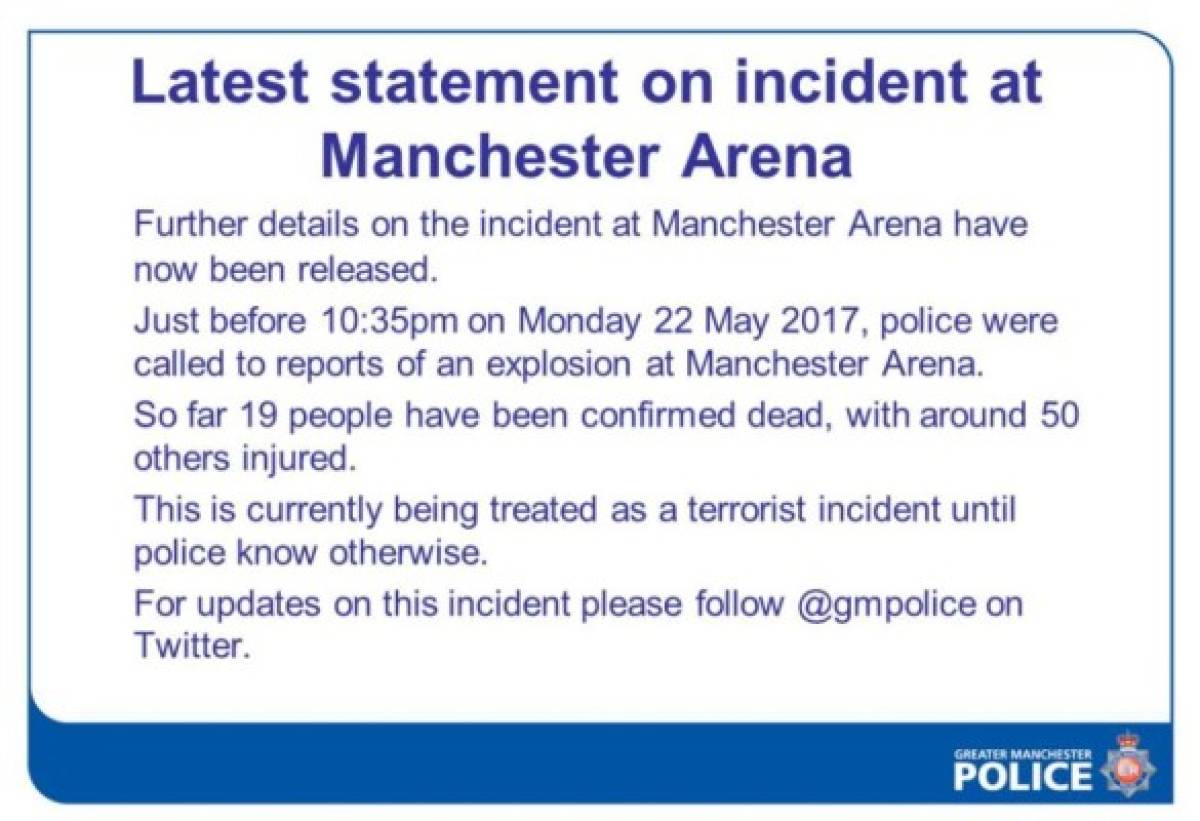 Atentado terrorista en Mánchester tras concierto de la cantante Ariana Grande