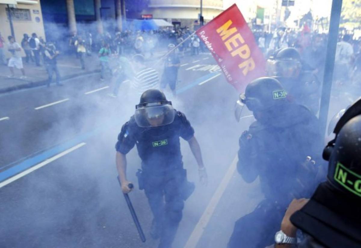 La manifestación durante la final en el Maracaná 