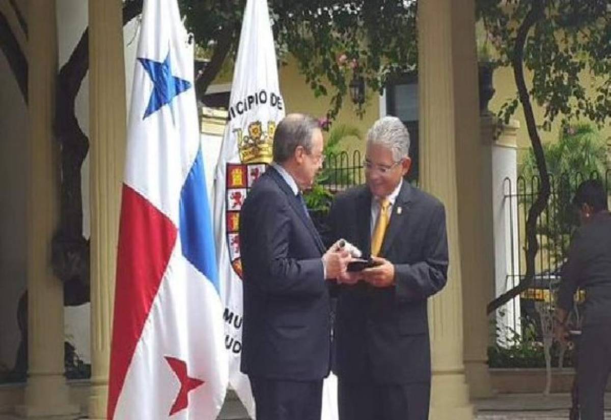 Florentino Pérez recibe la llave de la Ciudad de Panamá