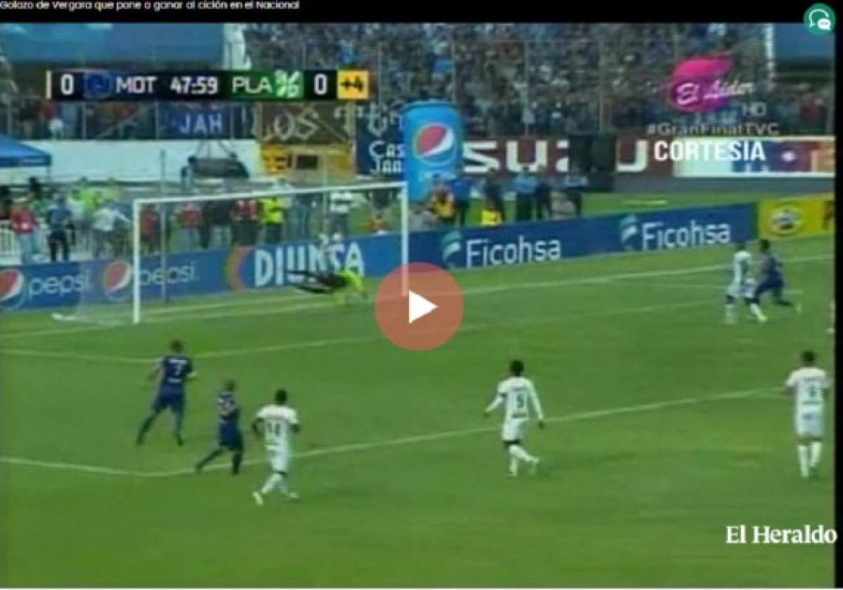 Santiago Vergara anota un golazo en la final entre Motagua y Platense