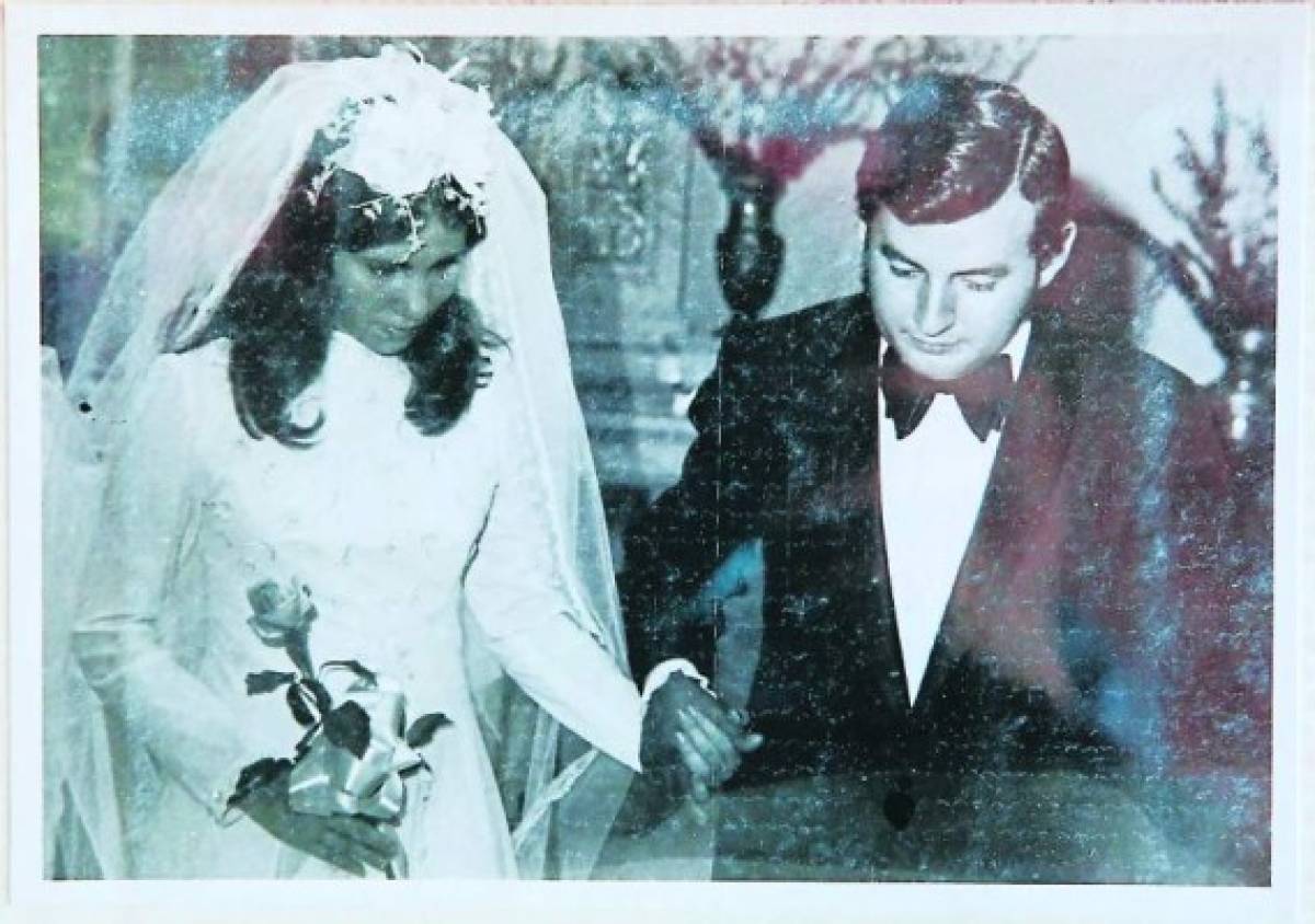 El día de su boda con el abogado Guillermo Pérez-Cadalso.