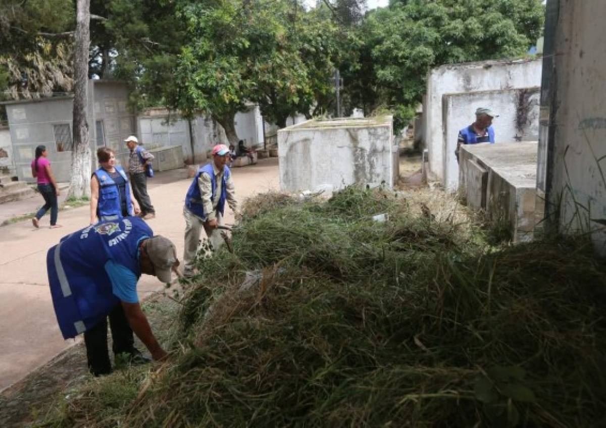 Retiran maleza en los cementerios de Tegucigalpa
