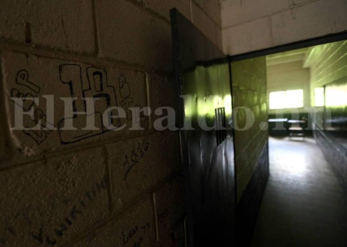 En las paredes de los pasillos que llevan al aula 105, también está estampado el número 18. Foto EL HERALDO