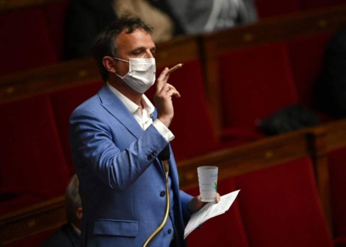 Diputado francés exhibe un porro en el parlamento para reclamar legalización de cannabis