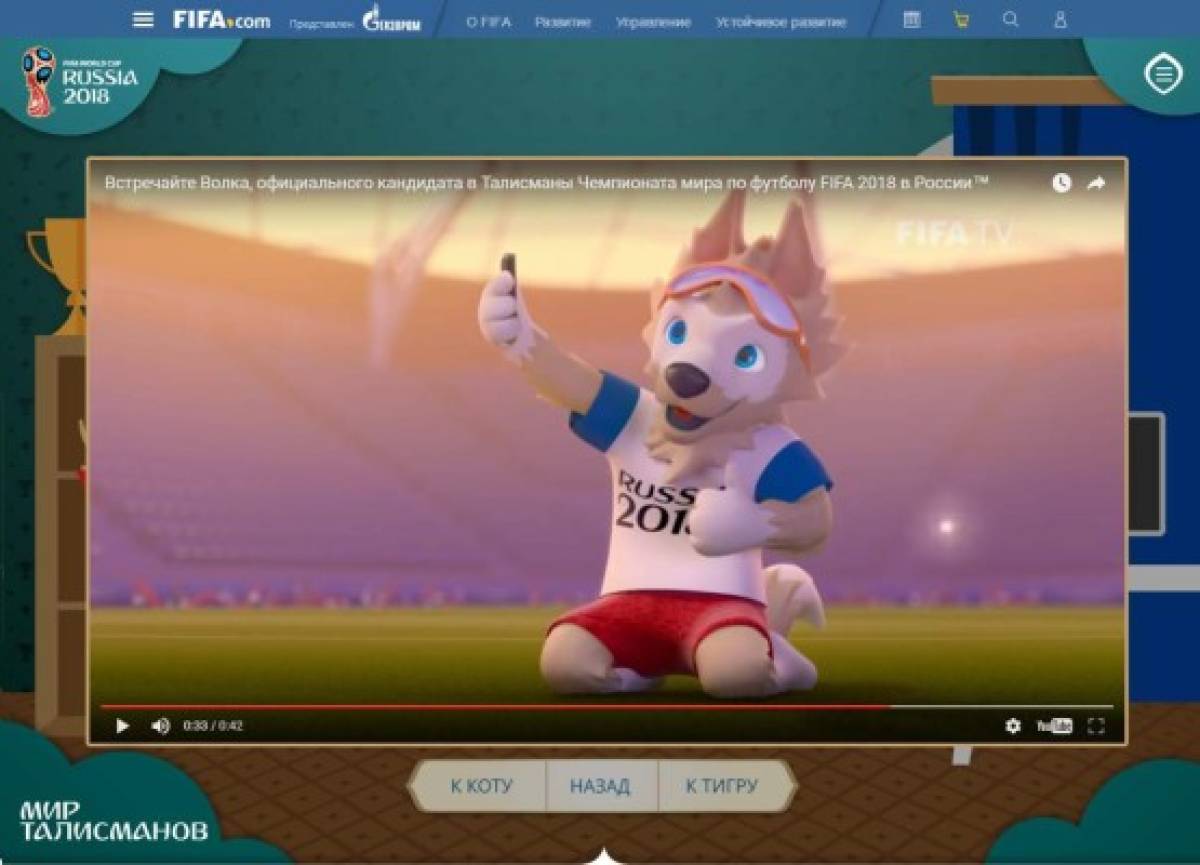FIFA presenta tres candidatos para votar y elegir la mascota del Mundial de Rusia 2016