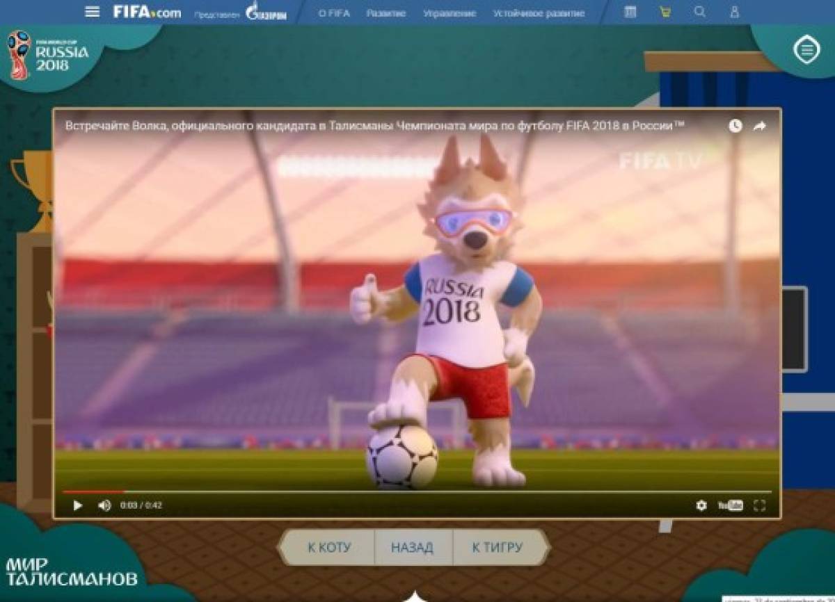 FIFA presenta tres candidatos para votar y elegir la mascota del Mundial de Rusia 2016