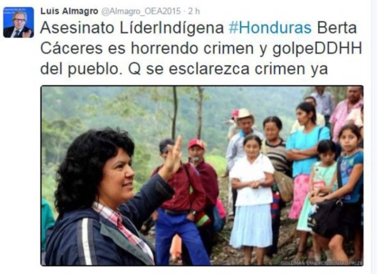 EE UU exige se aplique todo el peso de la ley por crimen de Berta Cáceres