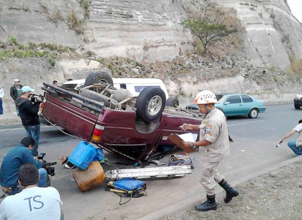 Aparatoso accidente en cercanías de Toncontín