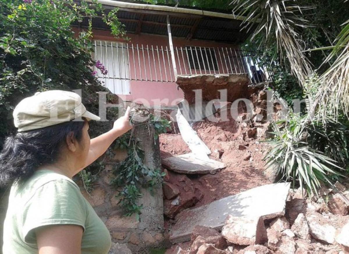 Viviendas en peligro a causa de las lluvias en la capital hondureña