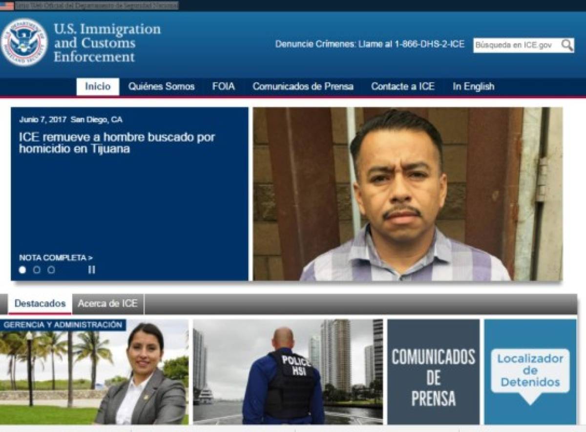 Para saber si los agentes de ICE tiene detenido a tu familiar solo debes ingresar al Sitio Web Oficial del Departamento de Seguridad Nacional.