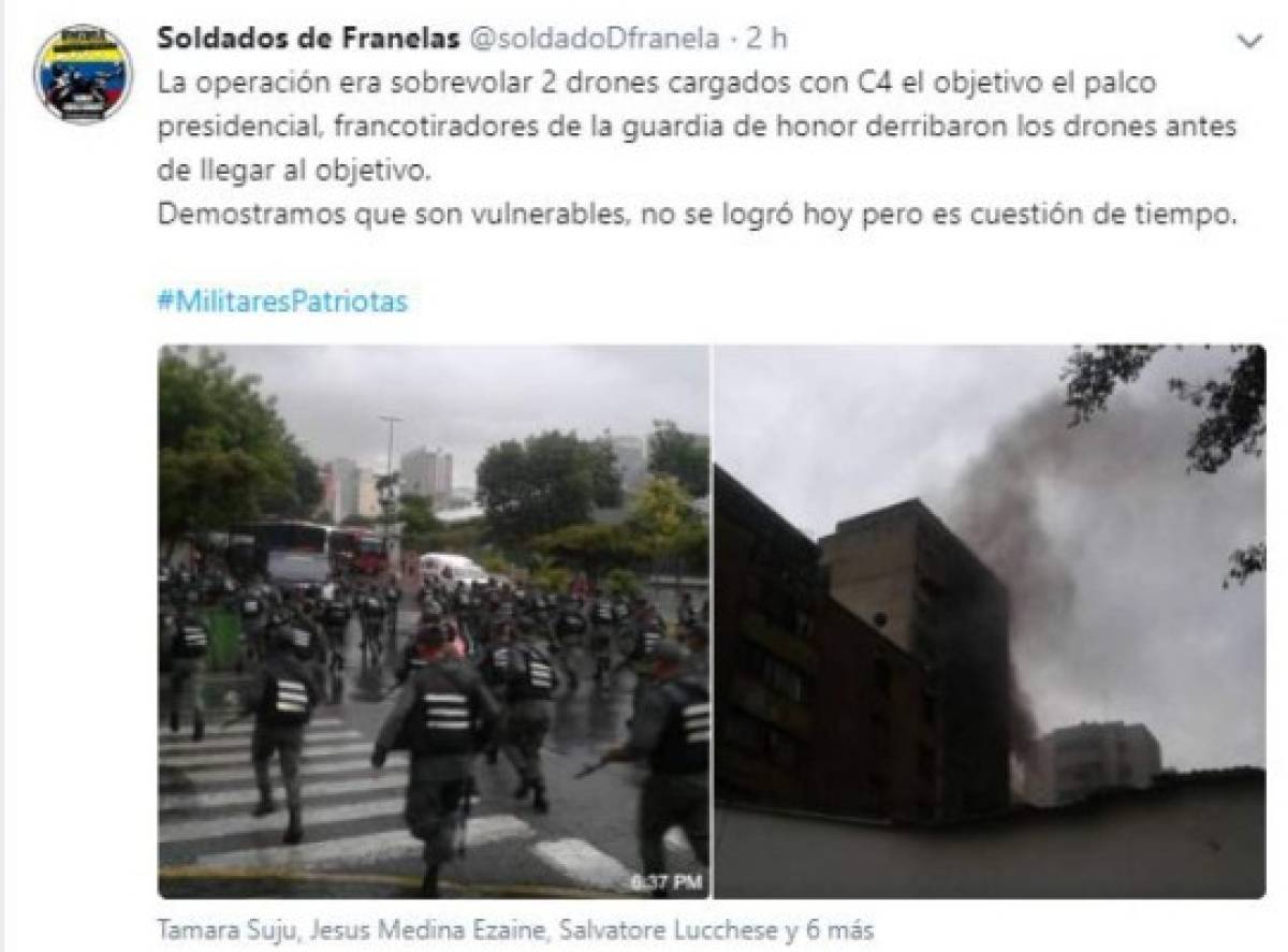 El grupo Soldados de Franela se adjudicó ataque contra Nicolás Maduro y lanzó advertencia