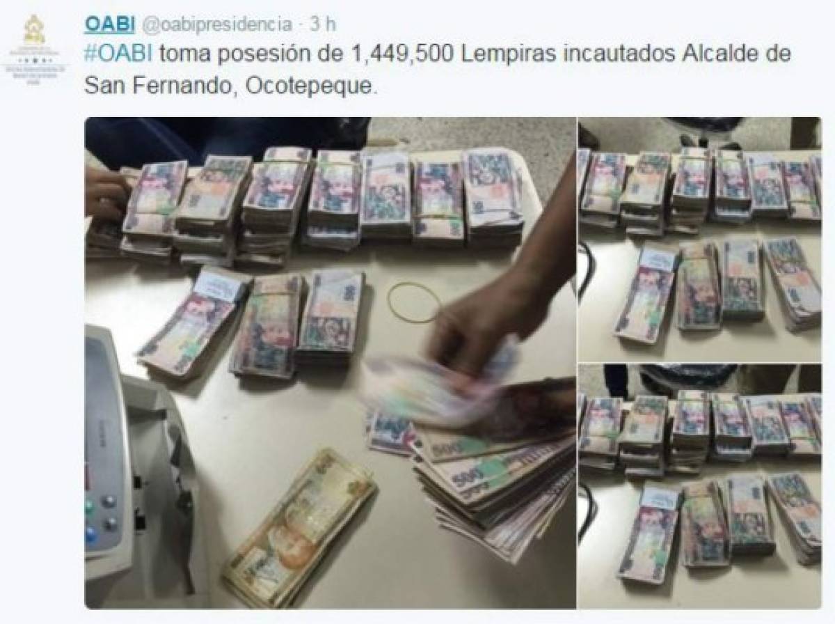 Honduras: OABI toma posesión de dinero incautado a alcalde