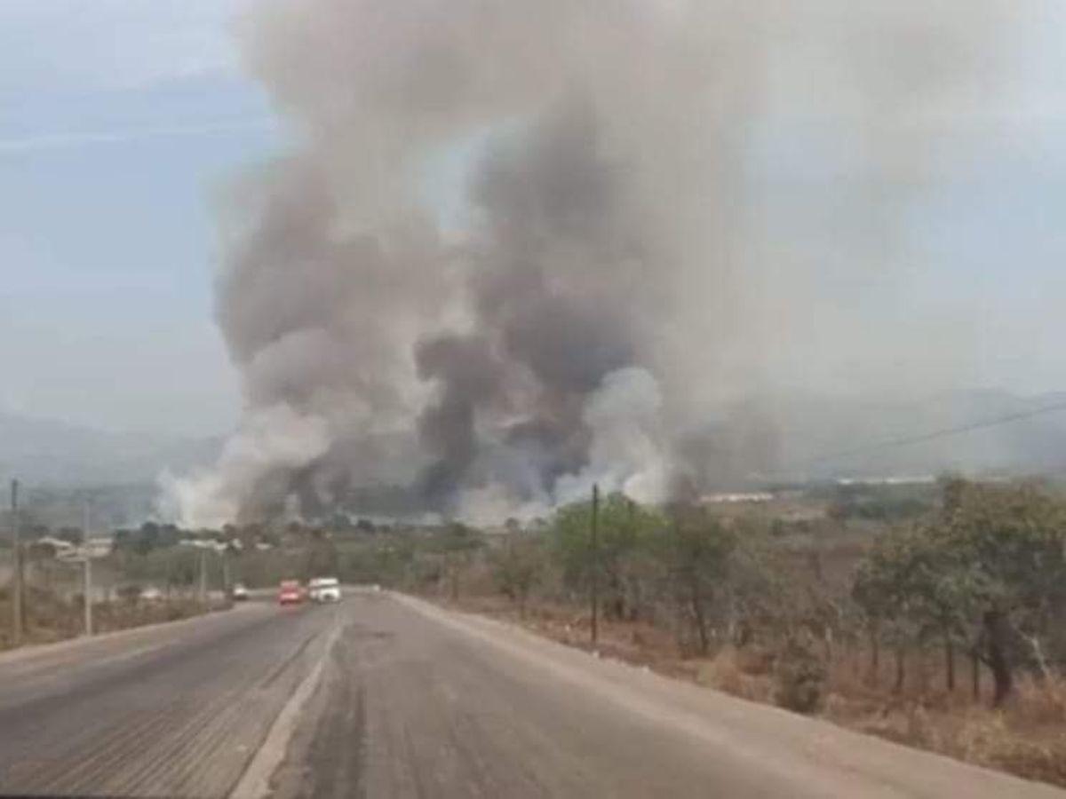 El incendio en el Valle de Quimistán estuvo a punto de quemar las viviendas de los pobladores del sector Monte Grande y la residencial Green Valley.