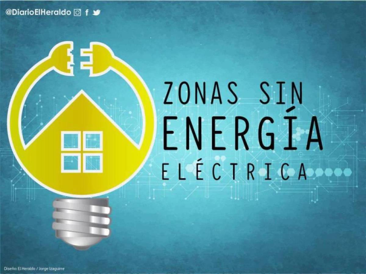 Zonas sin energía eléctrica el 25 de enero en Honduras
