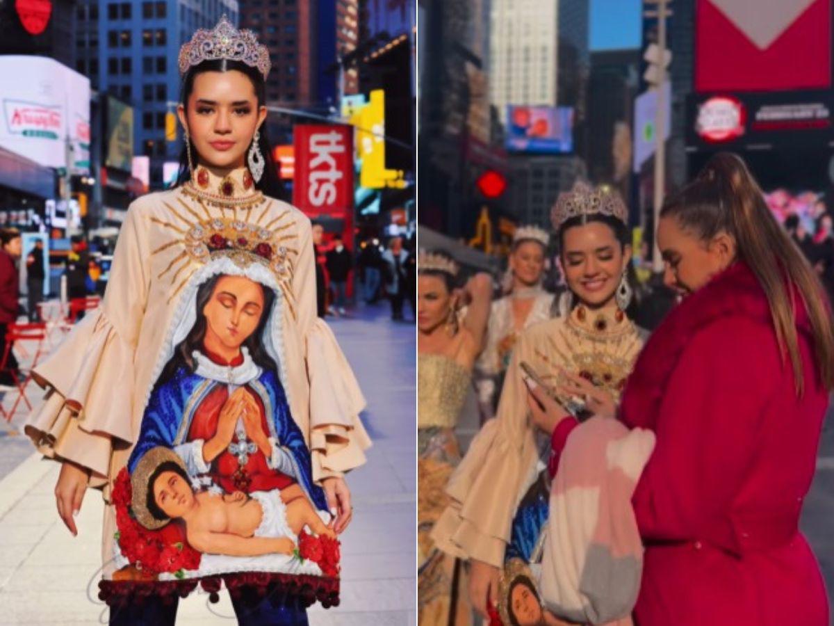 Zu Clemente deslumbra en Times Square con un diseño de Giannina Azar