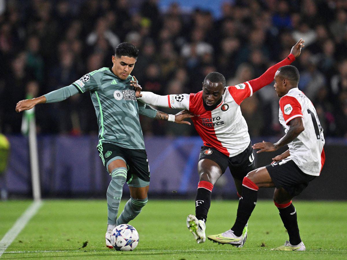 El Celtic de Luis Palma cayó 2-0 ante Feyenoord en su debut en Champions, el hondureño jugó de titular