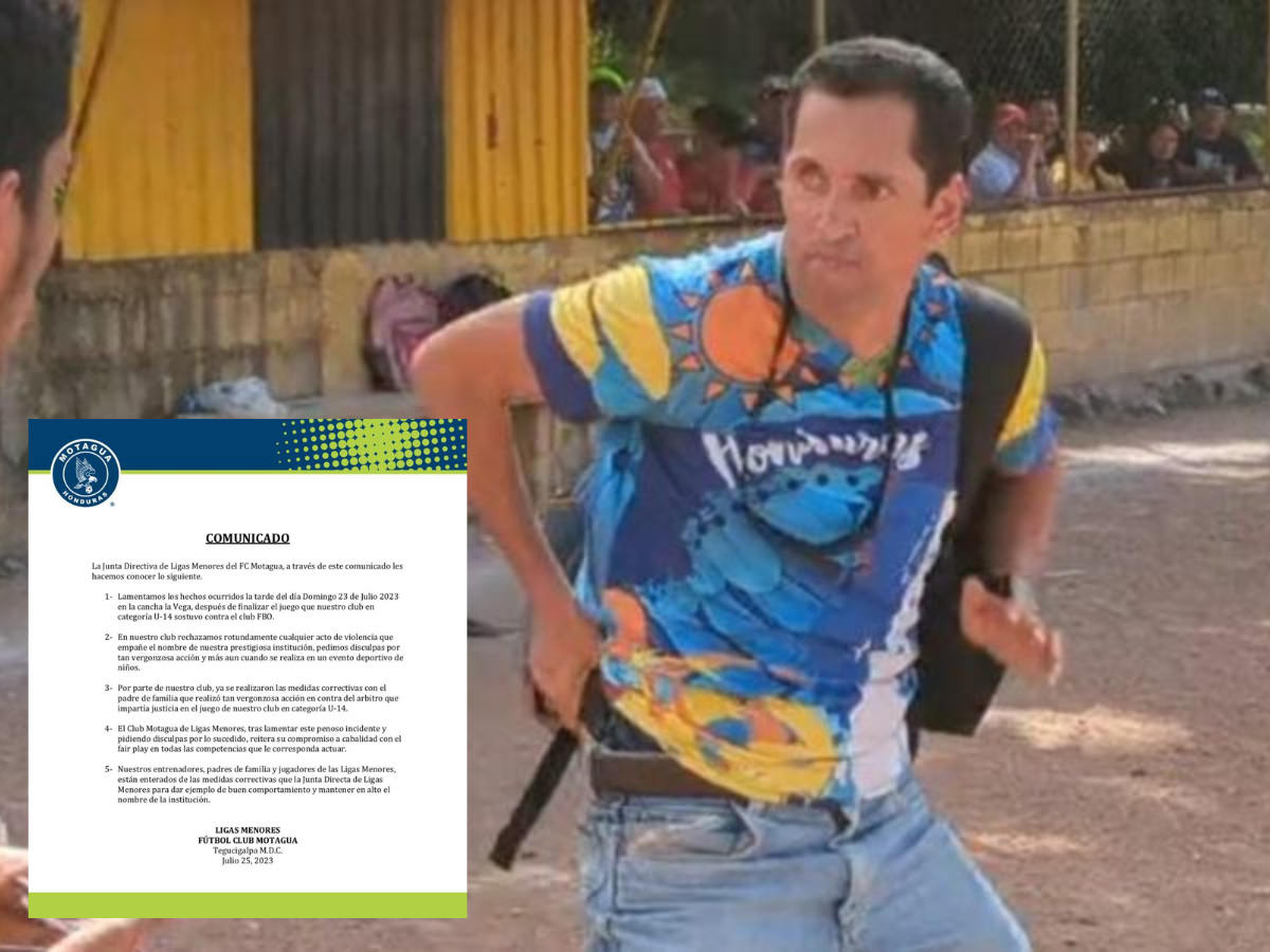 Motagua lanza comunicado tras incidente en el clásico U-14 donde un padre sacó su pistola y amenazó al árbitro
