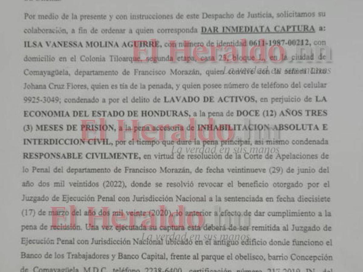 Recapturan a “La Palillona”, Ilsa Molina, para cumplir pena de prisión por saqueo del IHSS