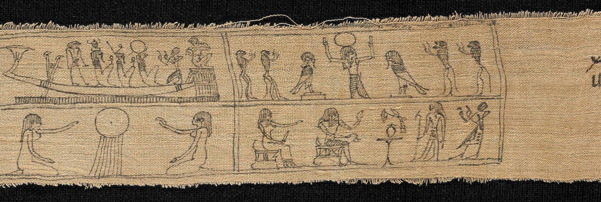 $!Un fragmento de los pergaminos funerarios egipcios conocidos como el Libro de los Muertos.