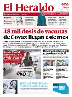 48 mil dosis de vacuna de covax llegan este mes