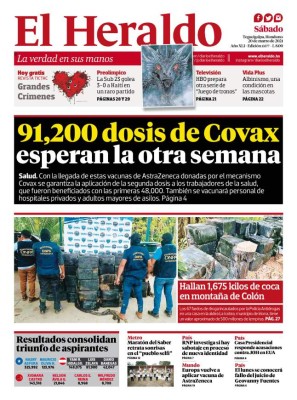 91,200 dosis de Covax esperan la otra semana