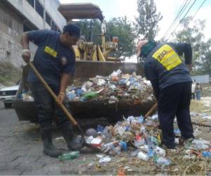 Operativos de limpieza en la colonia El Pedregal de Comayagüela. (FOTOS: Mario Urrutia).