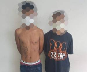 Los dos jóvenes fueron detenidos en la colonia La Invasión de Choloma, Cortés. Foto: Cortesía