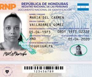 Esta será la nueva identidad que tendrán los hondureños el próximo año. Foto: Cortesía