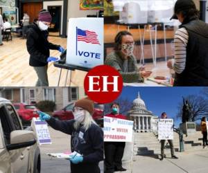 Con la Guardia Nacional desplegada en los centros electorales y los ciudadanos cubiertos con mascarillas, Wisconsin realiza este martes, en plena pandemia de coronavirus, su elección local y la primaria demócrata entre Joe Biden y Bernie Sanders de cara a las presidenciales estadounidenses de noviembre. Fotos: AFP/AP