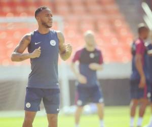 Raheem Sterling durante uno de sus entrenamientos con el Manchester City.