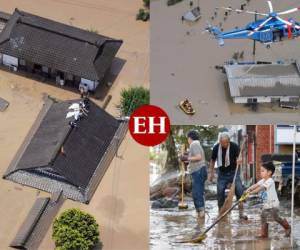 Las fuertes lluvias registradas en el sur de Japón provocaron inundaciones y deslaves el sábado, dejando más de una docena de personas presumiblemente muertas, más de una docena de desaparecidos y a otros varados en los tejados esperando ser rescatados, según las autoridades. Fotos: AP.
