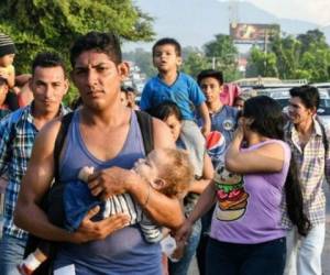 La primera caravana de migrantes partió desde Honduras en 2018. Foto AFP