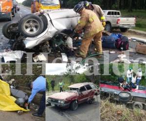 Fatales accidentes de tránsito se registraron este viernes en varios puntos de Honduras.