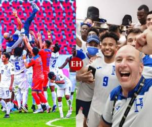 Miguel Falero, entrenador de la Sub-23 de Honduras, fue levantado por los aires después de lograr la clasificación a Tokio.