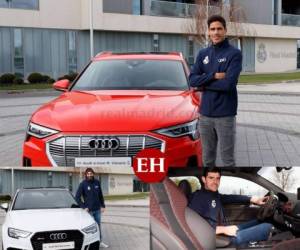 Novedosos y lujosos son los vehículos que la marca Audi le regaló este lunes al primer plantel de Real Madrid por tener un convenio desde hace más de 16 años. Fotos: Real Madrid.