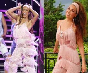 Yaritza Owen bailando el éxito de Thalía '¿Me oyen?, ¿me escuchan?' en Nuestra Belleza Latina.
