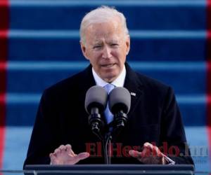 Joe Biden durante su discurso como el nuevo presidente de Estados Unidos. AFP.