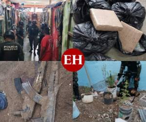 Armas de grueso calibre, granadas y drogas encontraron elementos de la Fuerza de Seguridad Interinstitucional Nacional (Fusina) al realizar una requisa en tres módulos de la Penitenciaría Nacional de Támara la mañana de este miércoles. Fotos: Cortesía.