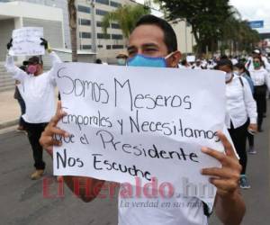 Los meseros se han manifestado en reiteradas ocasiones. Foto: Johny Magallanes/ EL HERALDO.